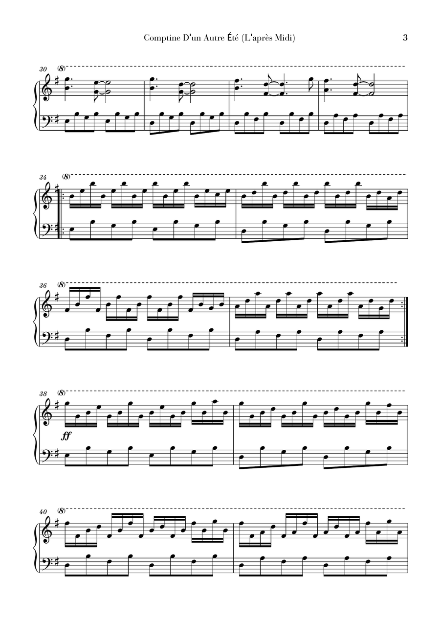 Comptine D'un Autre Été: L'après-midi Piano Solo scores gallery preview page 3
