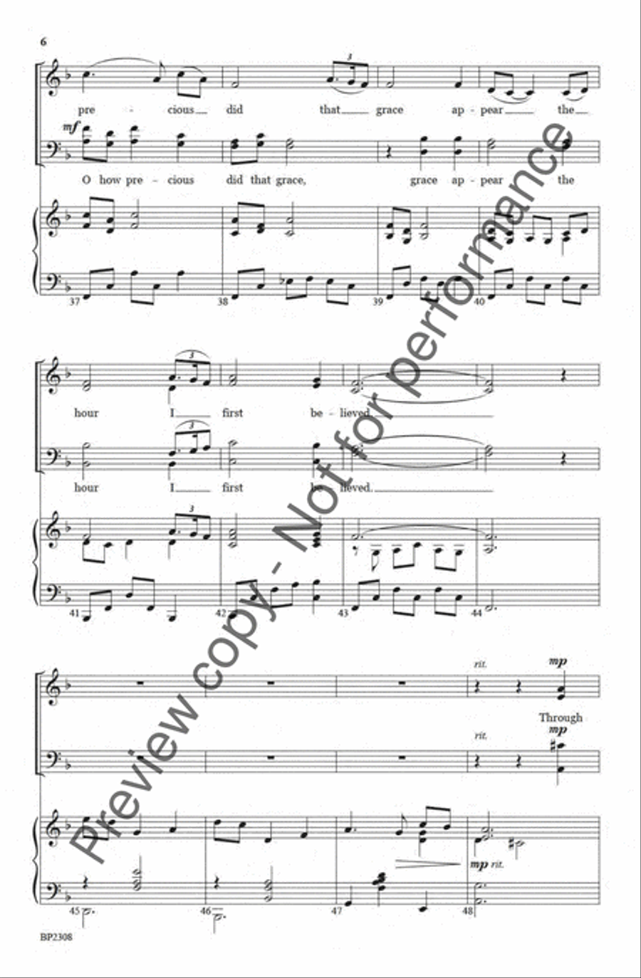 Amazing Grace - Hayes 4-Part scores gallery preview page 6