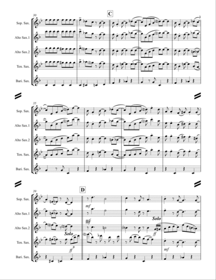 In The Mood Saxophone Quartet scores gallery preview page 4
