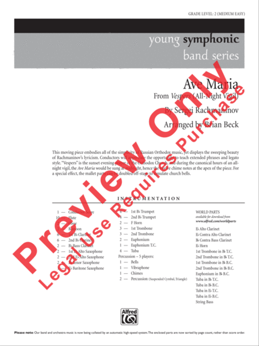 Ave Maria Concert Band scores gallery preview page 10