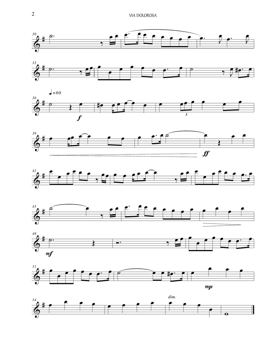Via Dolorosa Flute Solo scores gallery preview page 2