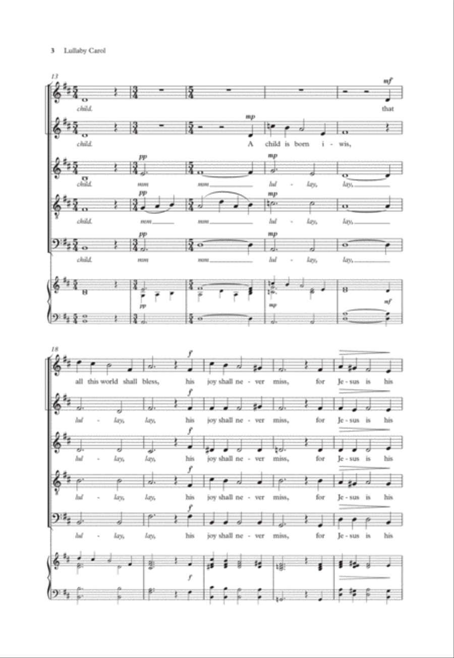 Lullaby Carol Lullaby Carol SSATB scores gallery preview page 3