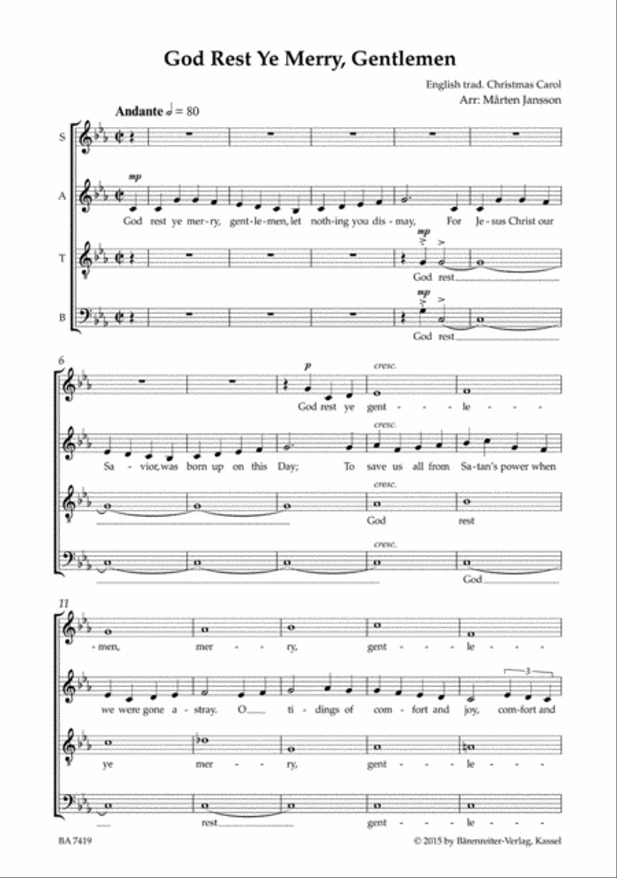 God Rest Ye Merry, Gentlemen 4-Part scores gallery preview page 2