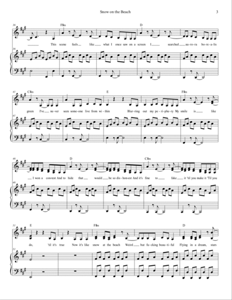 Snow On The Beach Voice scores gallery preview page 3