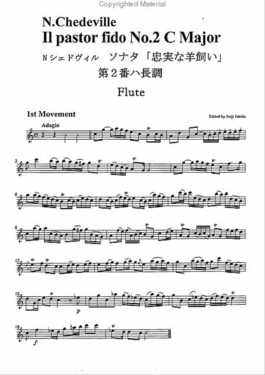 Il pastor fido No. 2 in C Major Flute scores gallery preview page 2