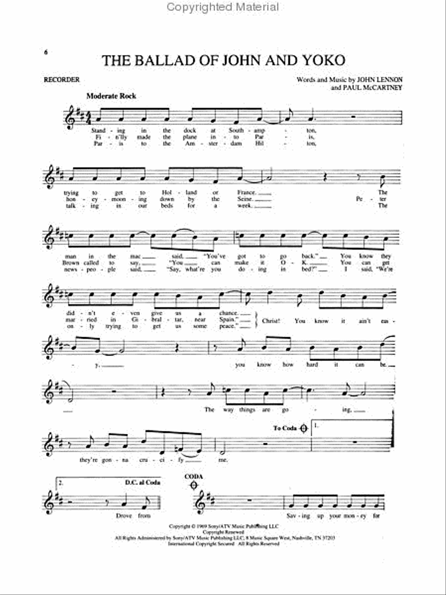 Beatles Favorites For Recorder Recorder scores gallery preview page 3