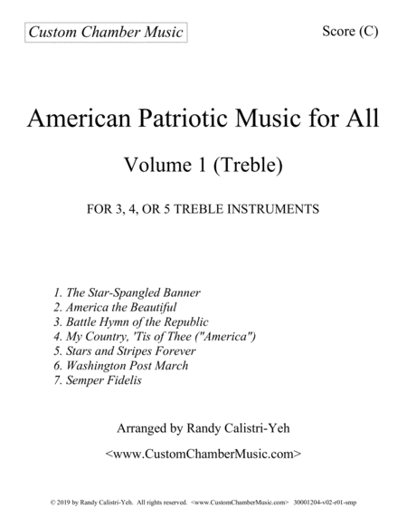 American Patriotic Music for All, Volume 1 (for treble instruments) image number null