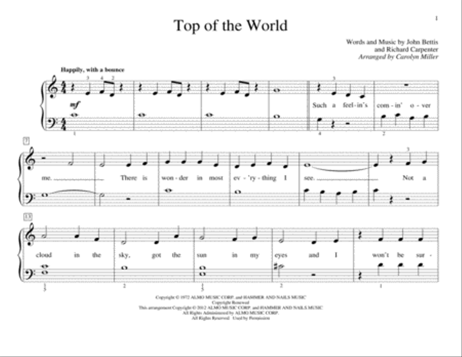 Top Of The World Top Of The World Piano Method scores gallery preview page 1