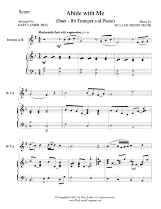 Book cover for ABIDE WITH ME (Duet – Bb Trumpet and Piano/Score and Parts)