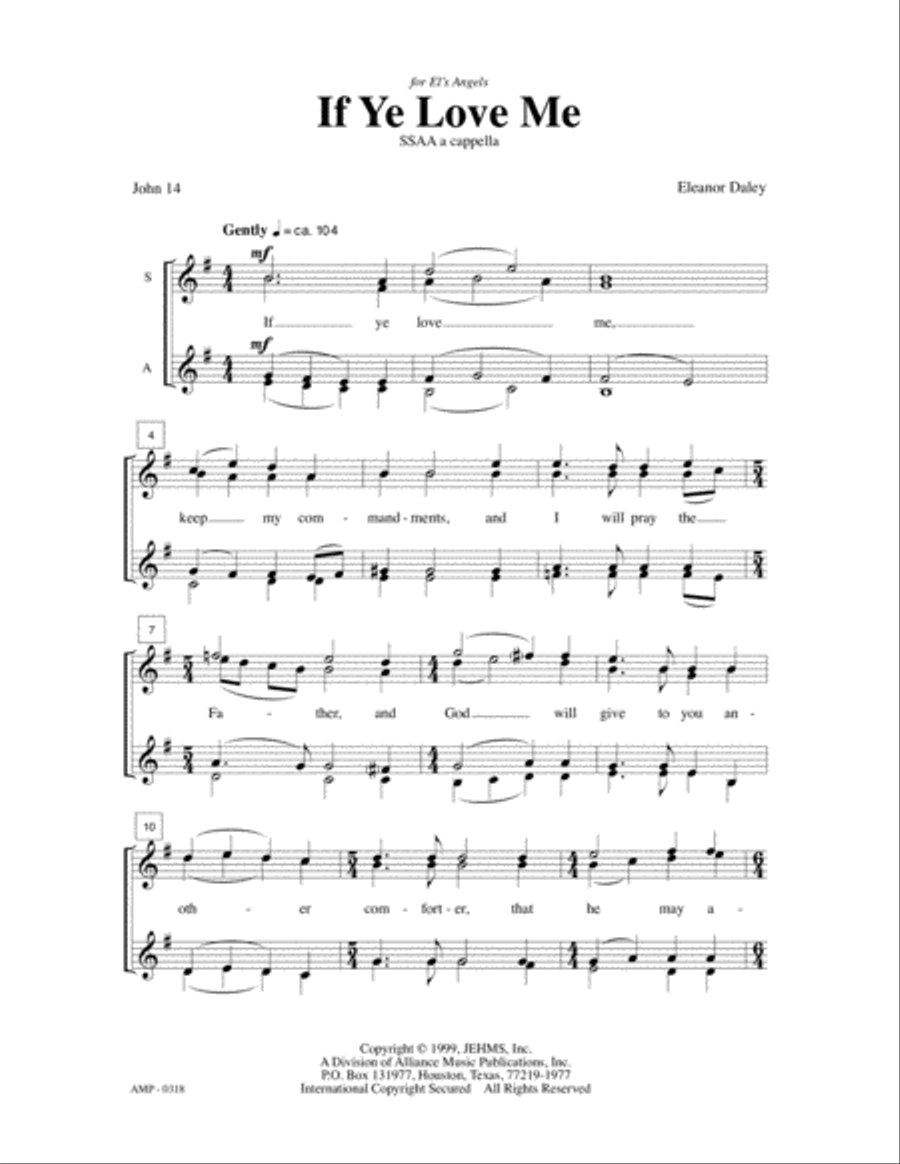 If Ye Love Me If Ye Love Me SSAA scores gallery preview page 2