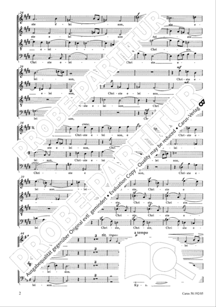 Mass in E major (Missa in E) 4-Part scores gallery preview page 3