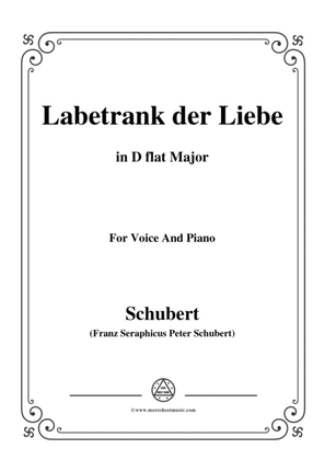 Schubert-Labetrank der Liebe,in D flat Major,for Voice&Piano