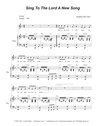 Sing To The Lord A New Song (Unison choir)