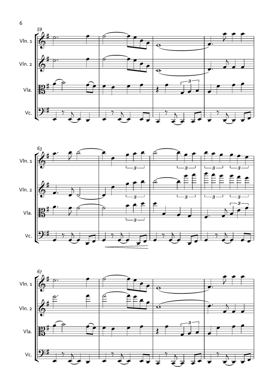 Stand By Me String Quartet scores gallery preview page 6