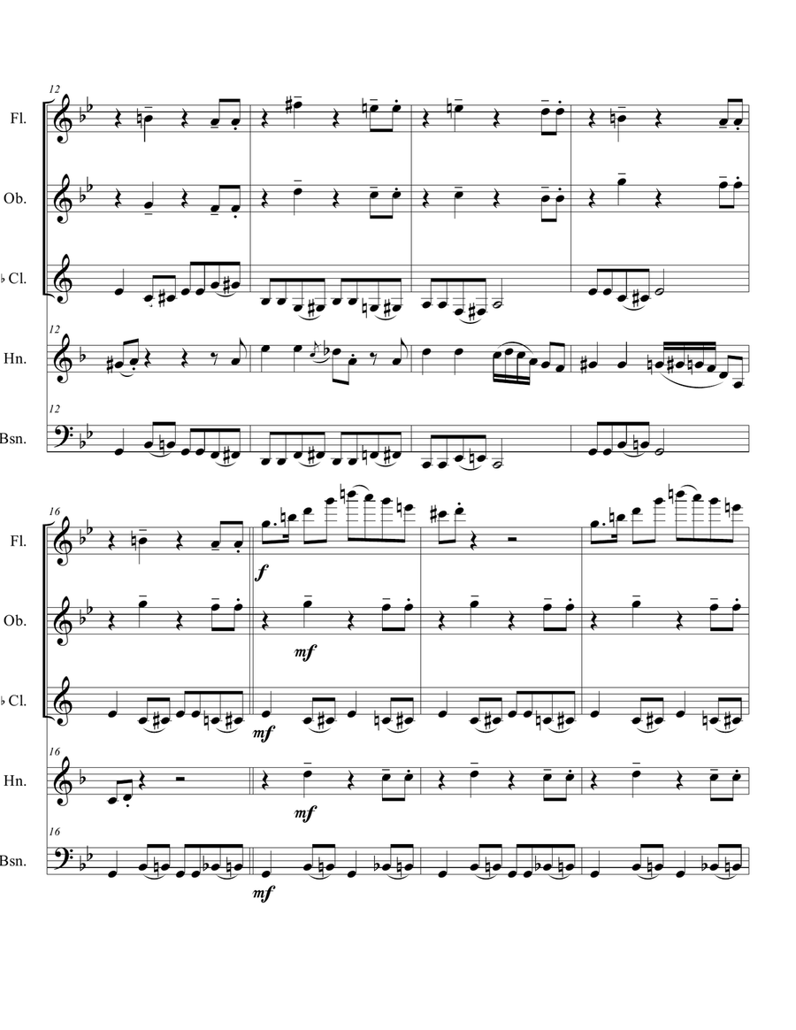 Baby Elephant Walk Woodwind Quintet scores gallery preview page 3