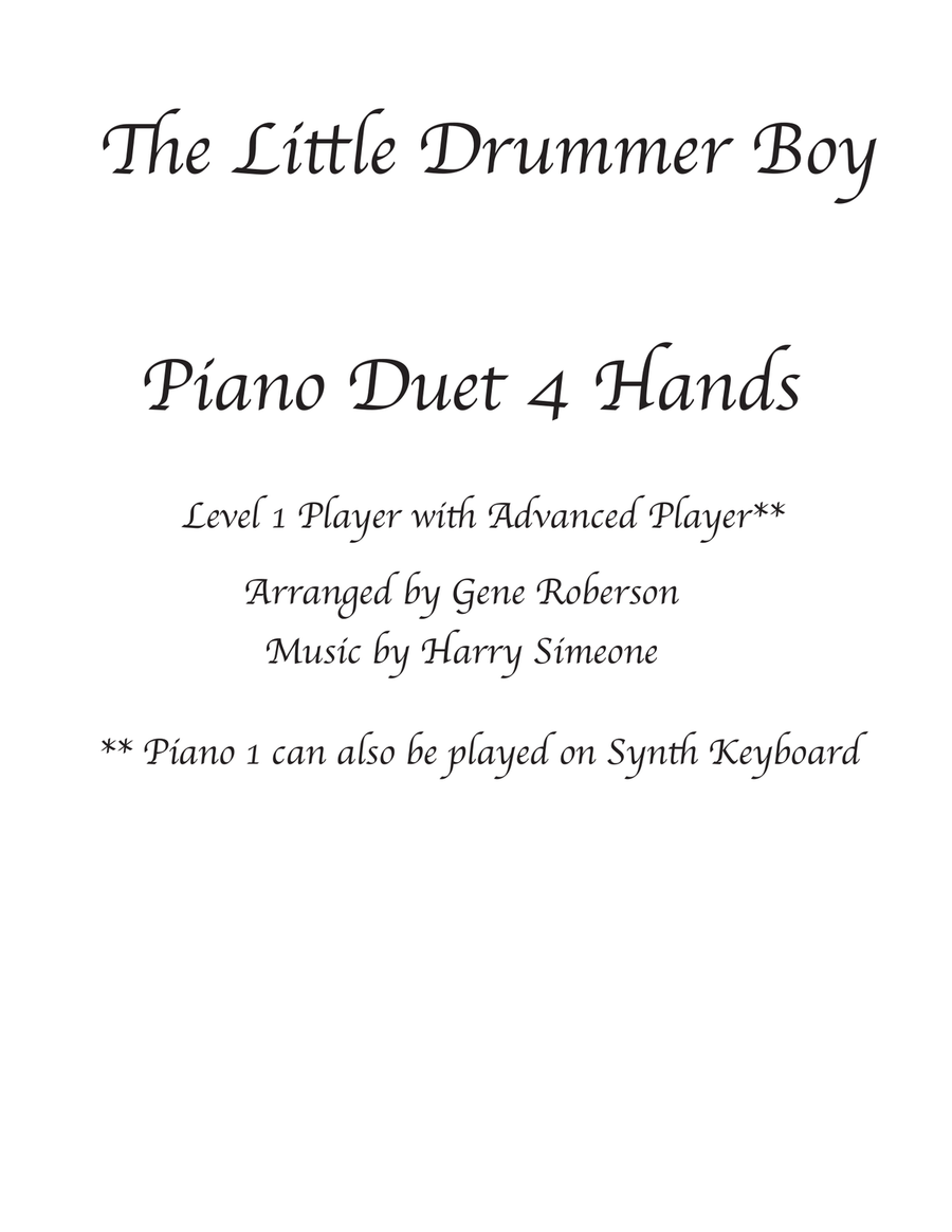 The Little Drummer Boy The Little Drummer Boy 1 Piano, 4-Hands scores gallery preview page 1