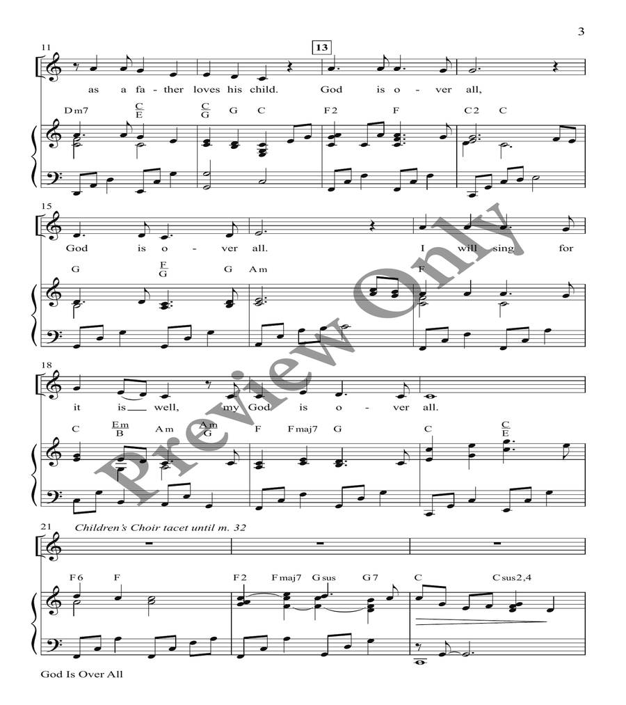 God Is Over All 4-Part scores gallery preview page 2