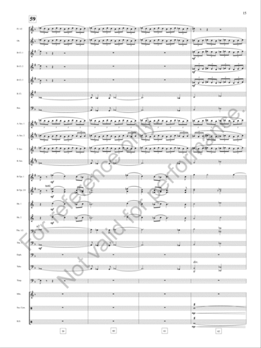 Leaves That Descend To No Drum Concert Band scores gallery preview page 16