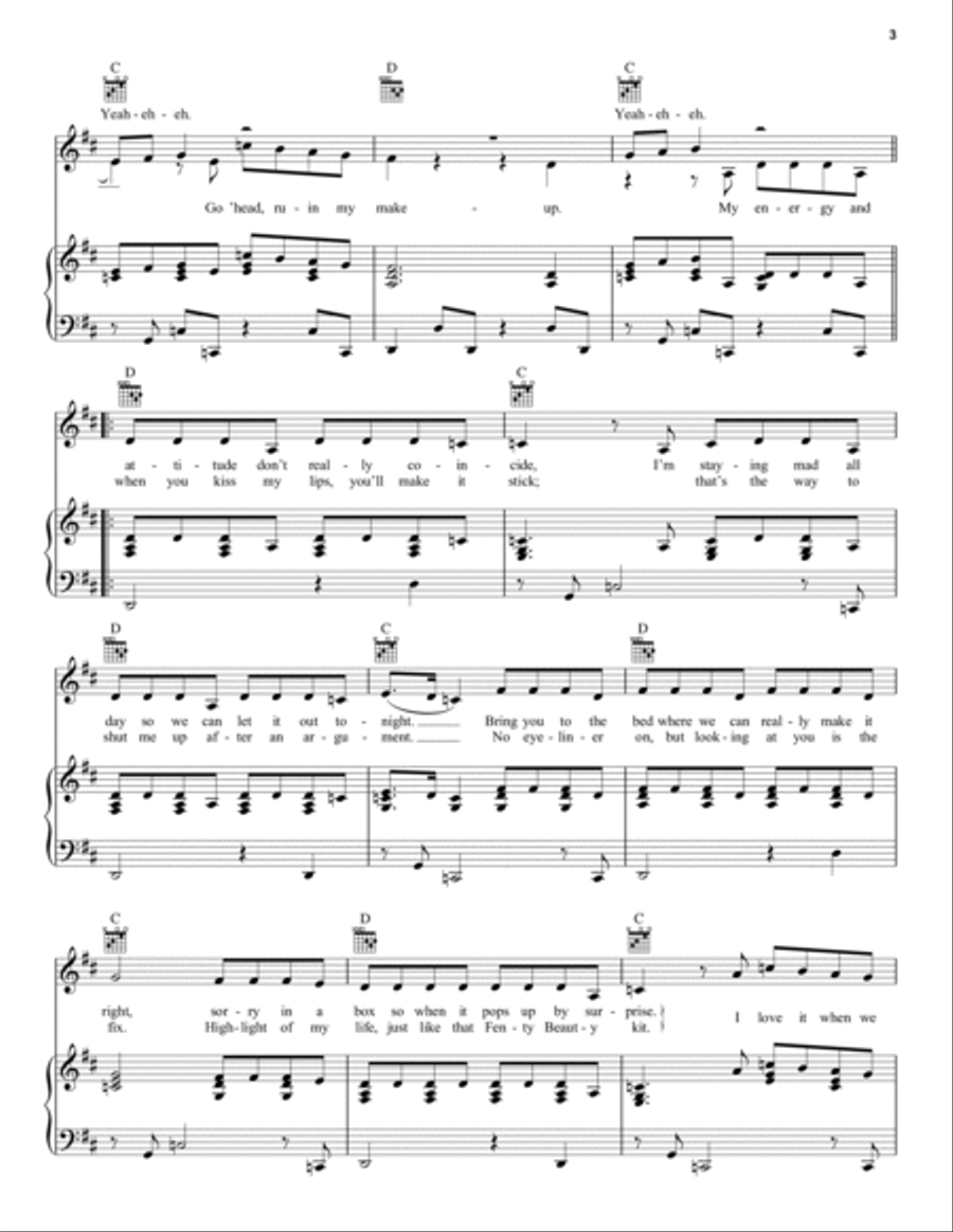 Make Up Piano, Vocal, Guitar scores gallery preview page 3