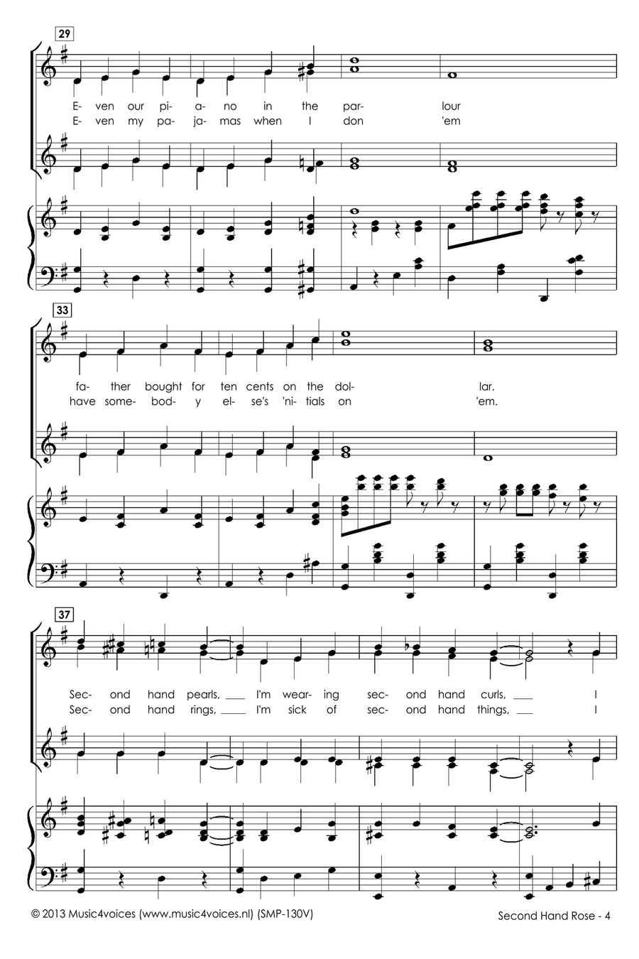 Second Hand Rose SSAA scores gallery preview page 6