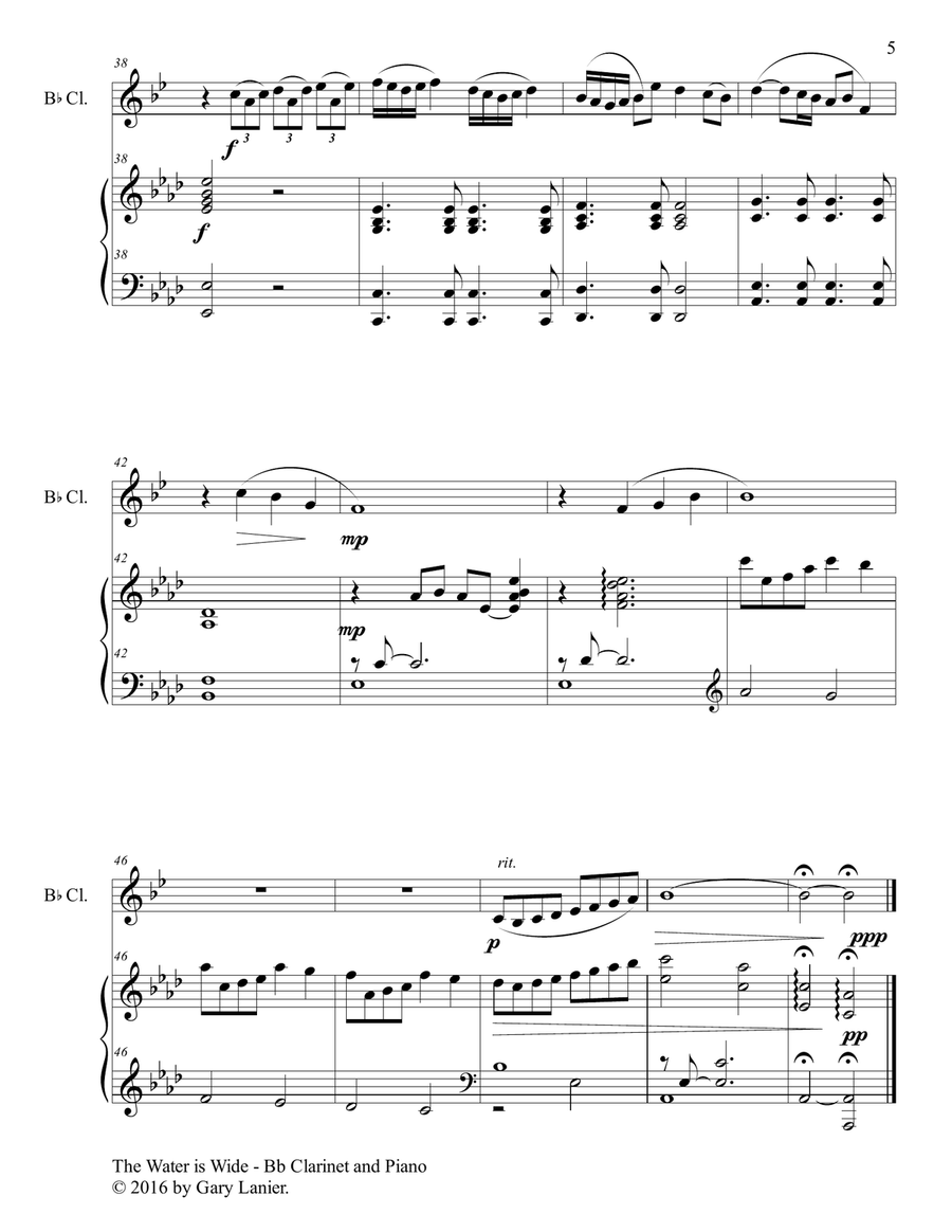 Gary Lanier: 3 Inspiring Hymn Tunes (Duets for Bb Clarinet & Piano) Gary Lanier: 3 Inspiring Hymn Tunes (Duets for Bb Clarinet & Piano) B-Flat Clarinet scores gallery preview page 6