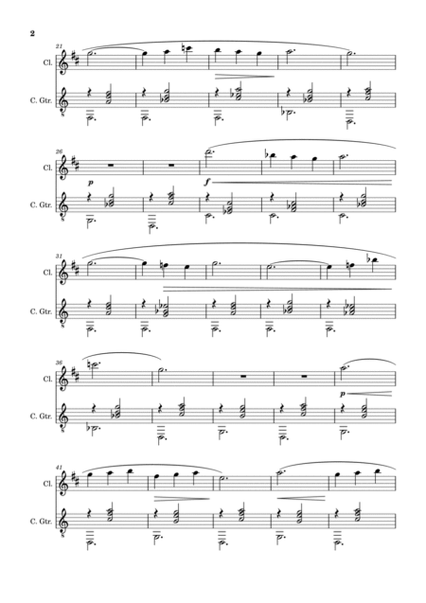 Erik Satie - 2nd Gymnopédie. Arrangement for Clarinet and Classical Guitar image number null