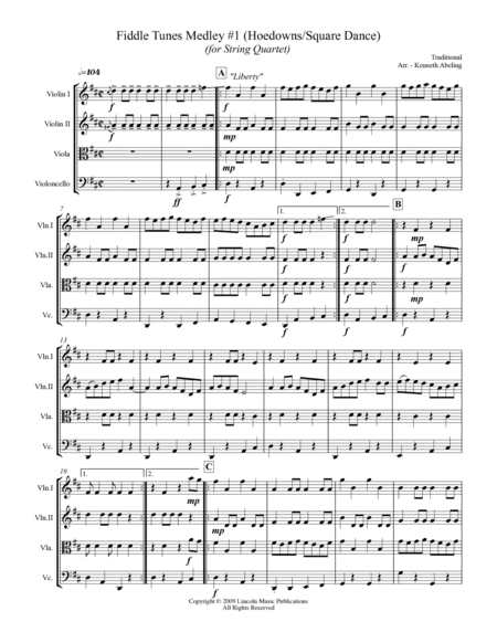 Fiddle Tunes Medley (for String Quartet) image number null