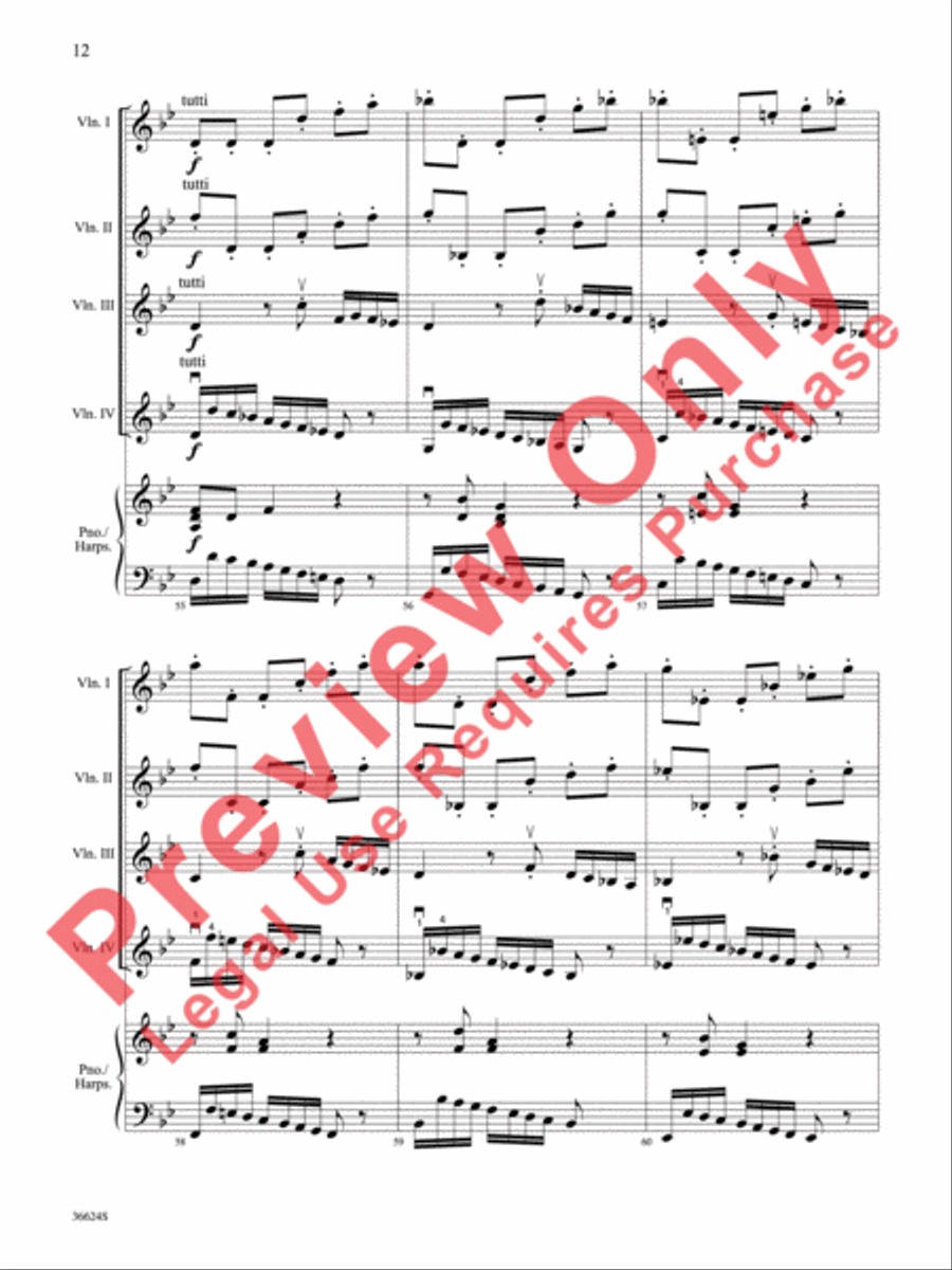 Violins Go Vivaldi -- Two Movements for Violin Quartet Small Ensemble scores gallery preview page 13