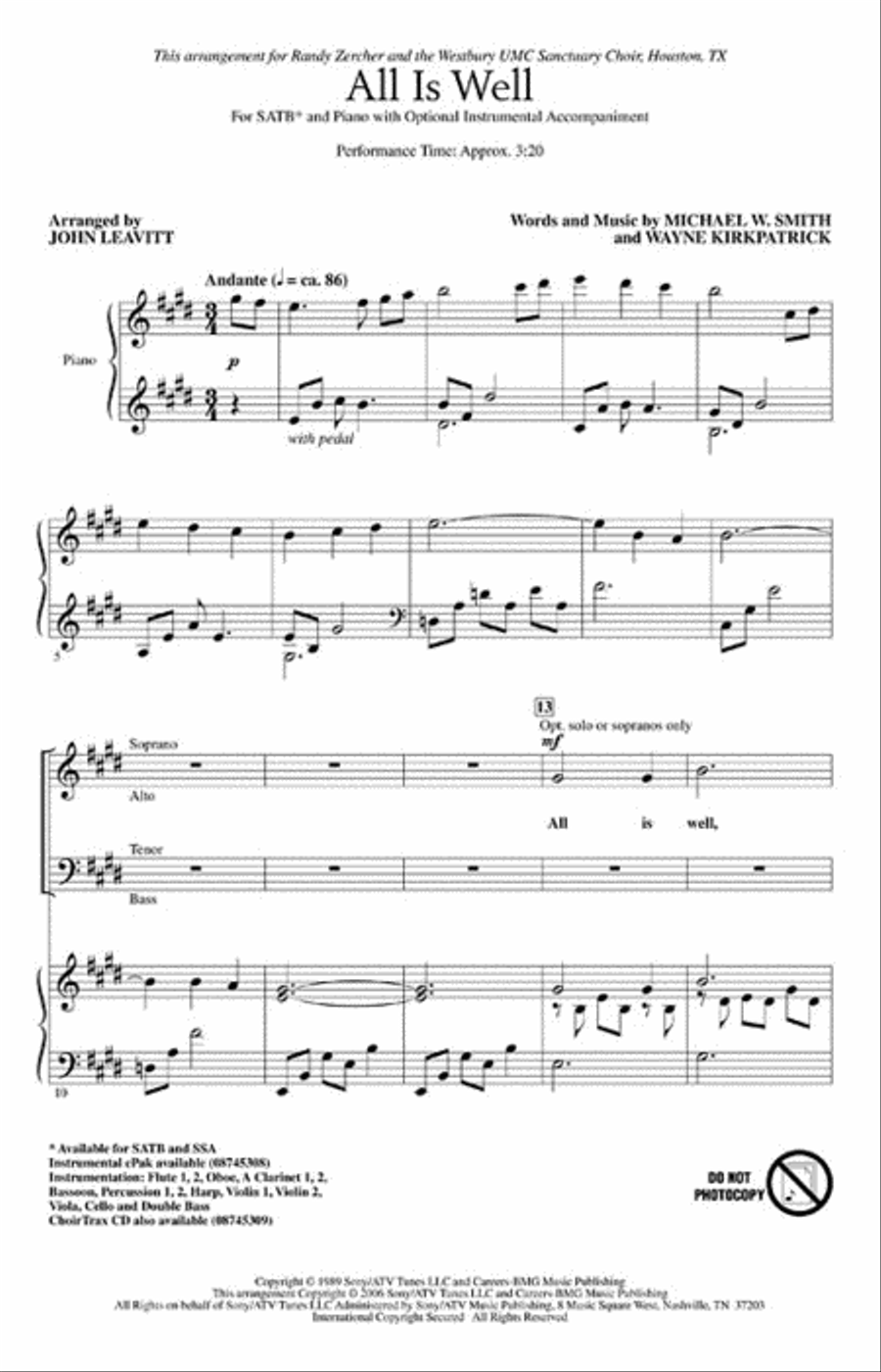 All Is Well All Is Well 4-Part scores gallery preview page 2
