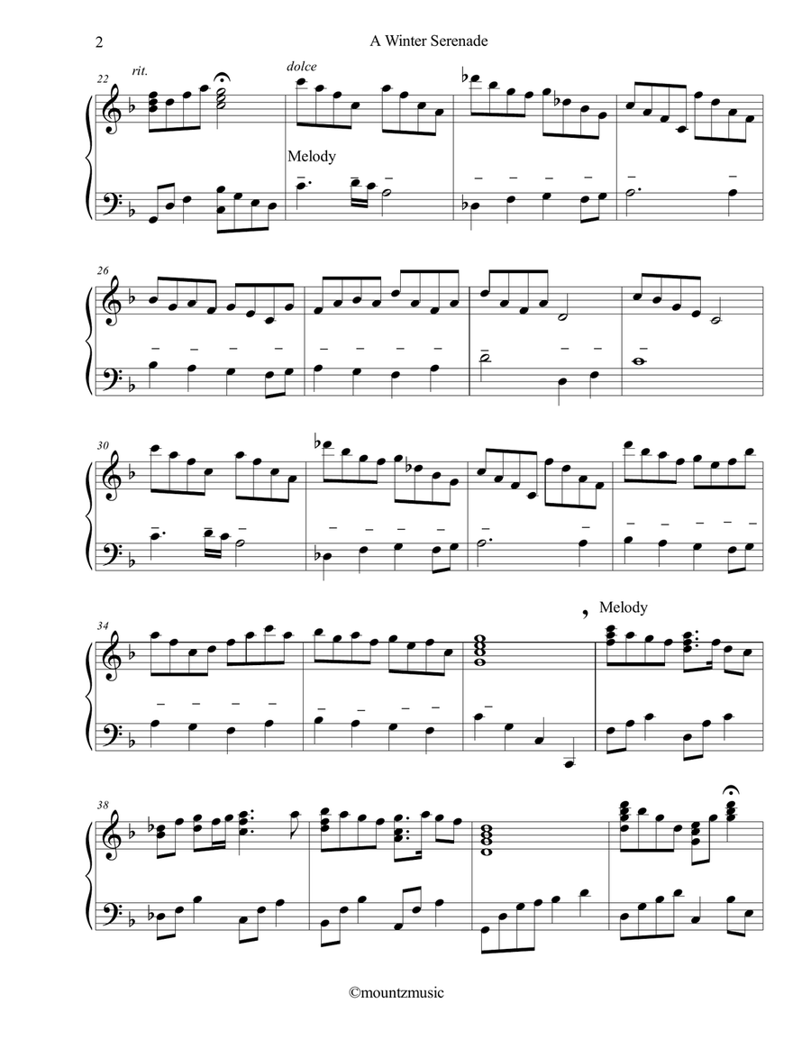 A Winter Serenade for Piano/Keyboard Piano Method scores gallery preview page 2