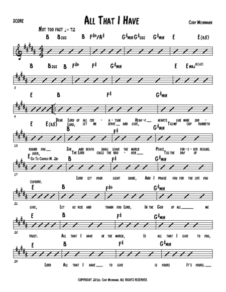 "All That I Have" Lead Sheet image number null