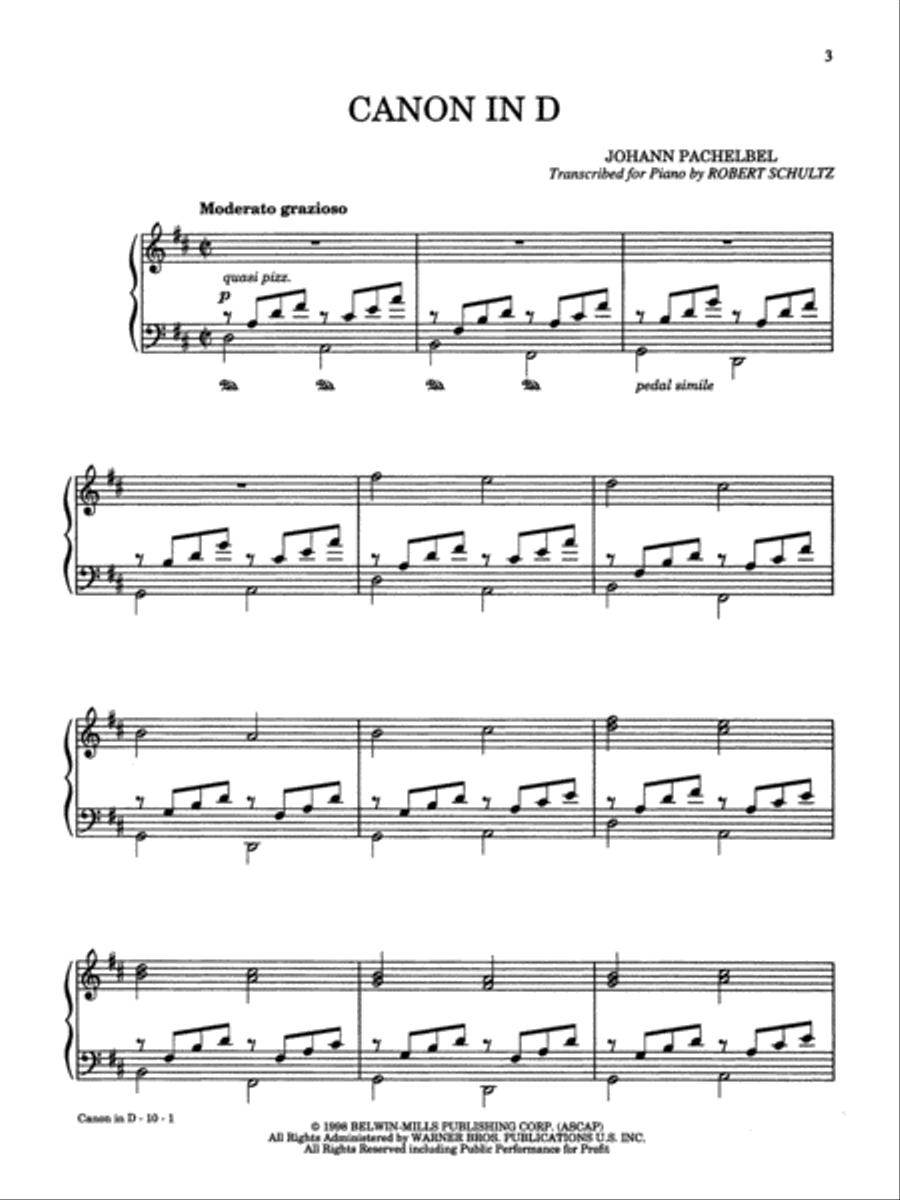 Canon in D Plus 12 Masterpieces Piano Solo scores gallery preview page 6