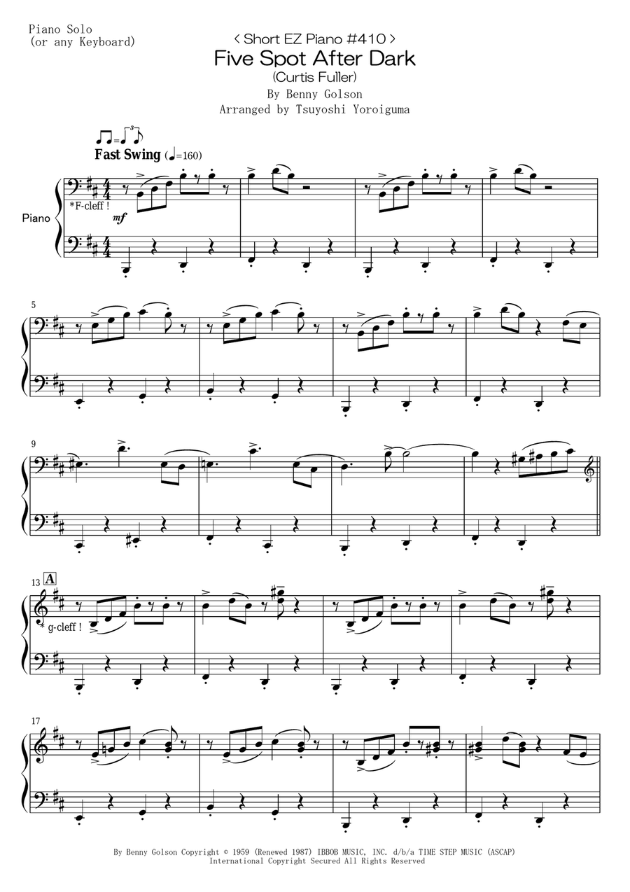Five Spot After Dark Easy Piano scores gallery preview page 1