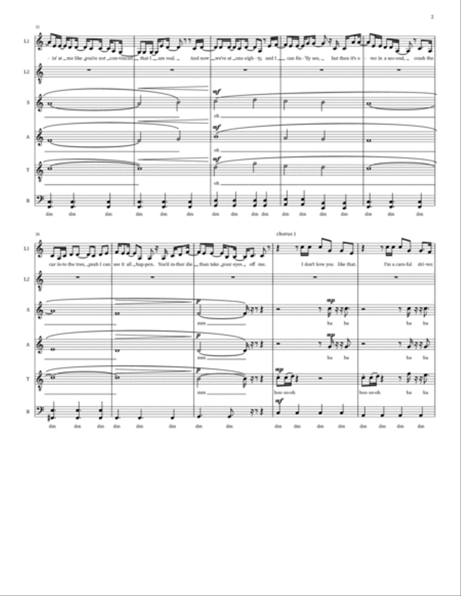 Reckless Driving Feat. Ben Kessler Divisi scores gallery preview page 2