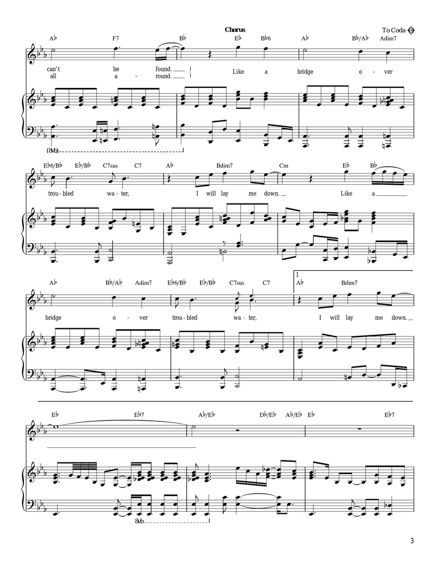 Bridge Over Troubled Water Acoustic Guitar scores gallery preview page 3
