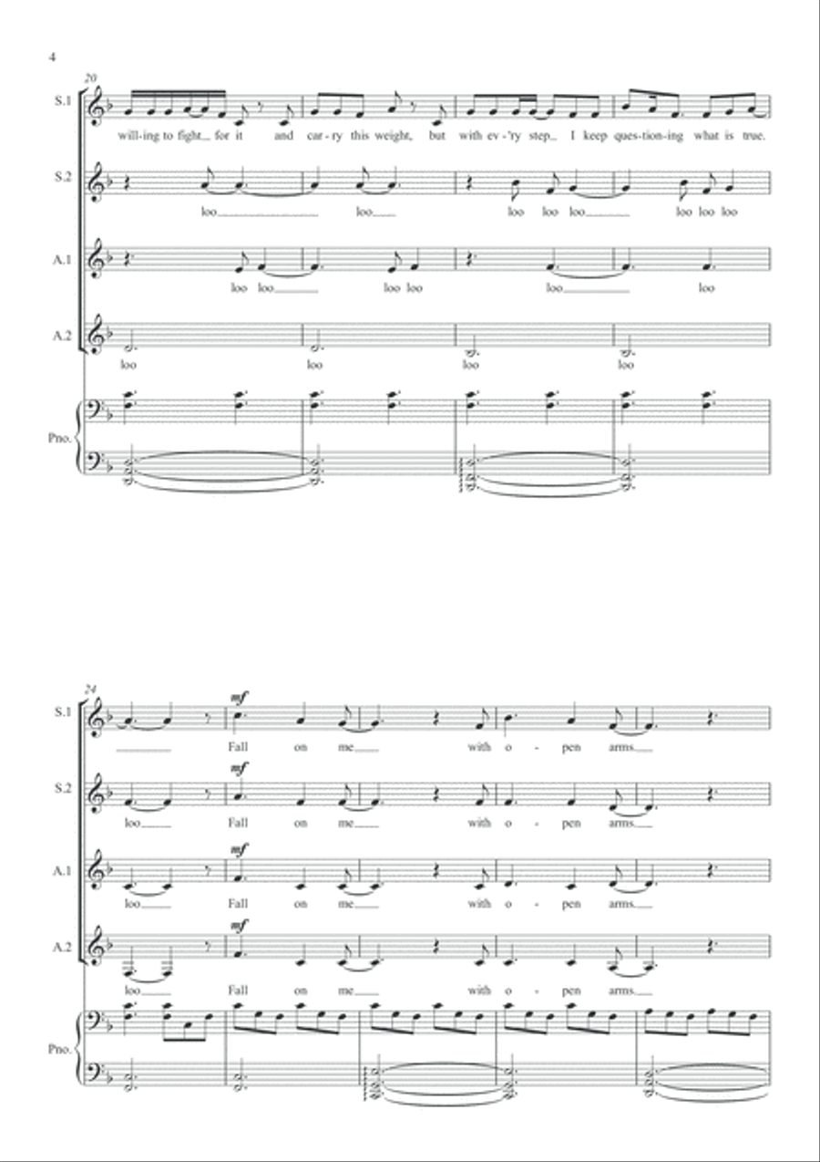 Fall On Me SSAA scores gallery preview page 4