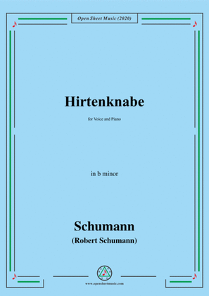 Book cover for Schumann-Hirtenknabe,in b minor,for Voice and Piano