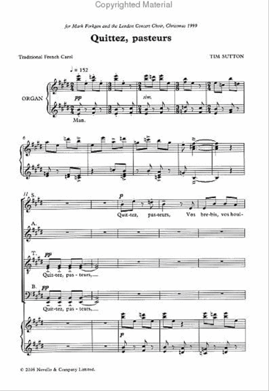 Quittez, Pasteurs Quittez, Pasteurs 4-Part scores gallery preview page 2