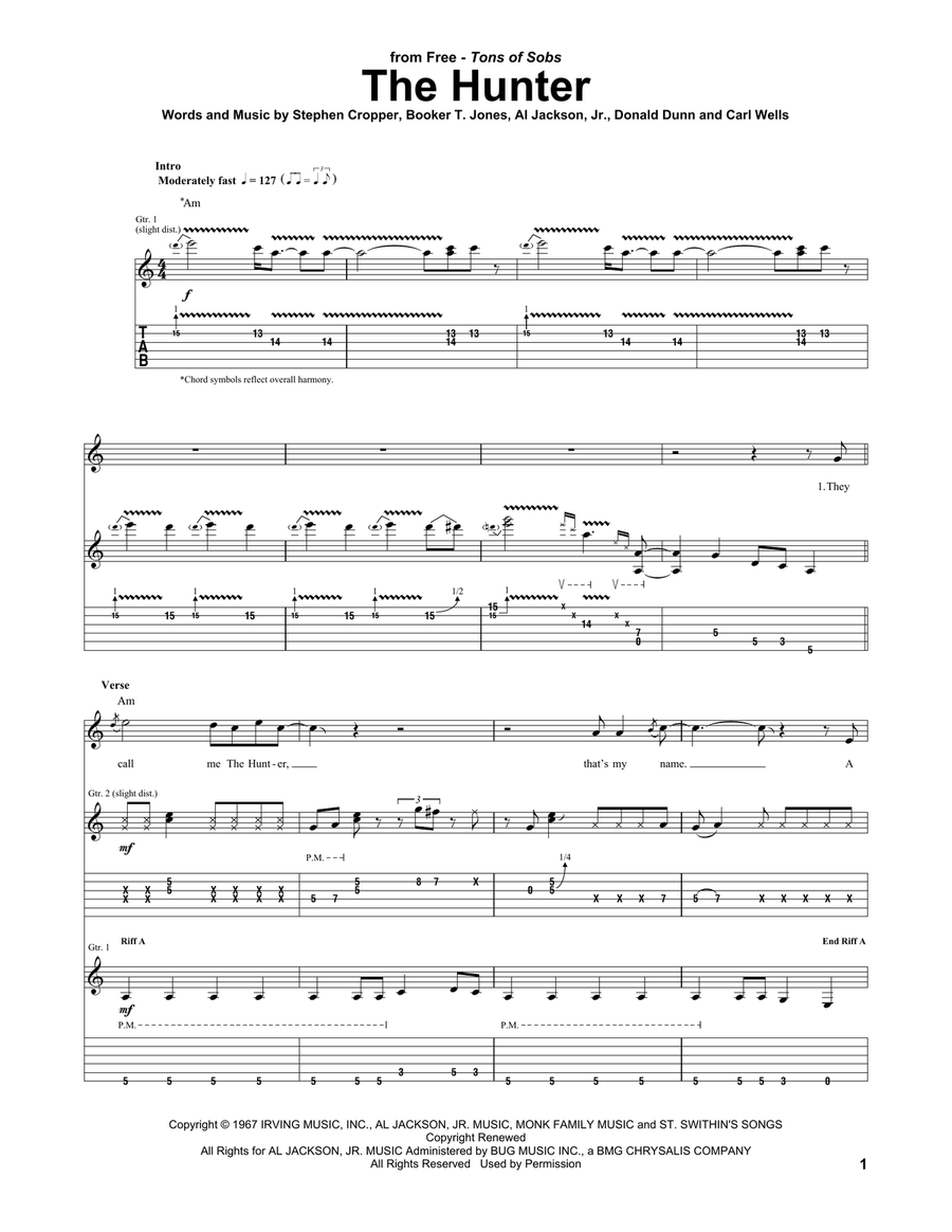 The Hunter The Hunter Acoustic Guitar scores gallery preview page 1