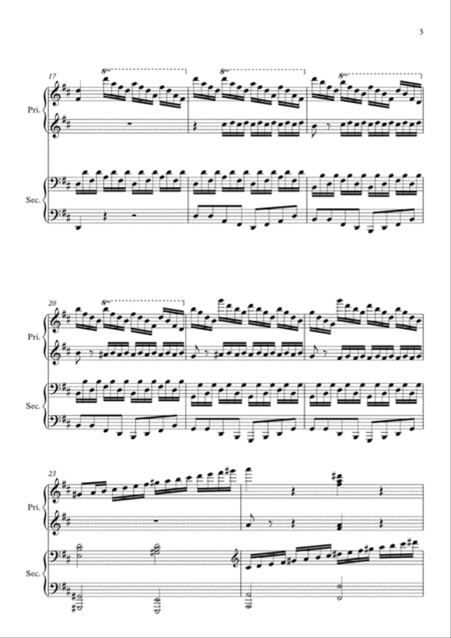 Mozart Sonata in D, K. 448 for 2 Pianos (Complete) Arranged for 1 piano-4 hands by Philip Kim 1 Piano, 4-Hands scores gallery preview page 5