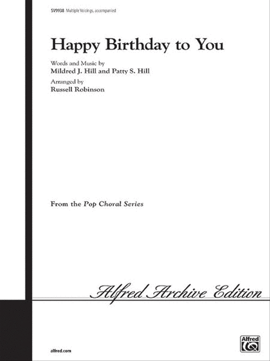 Happy Birthday to You SSA scores gallery preview page 1