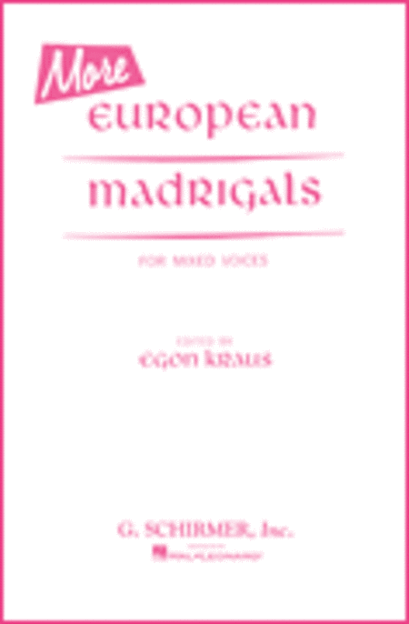 More European Madrigals Mixed Voices Eng And It/Sp/Gr/Fr