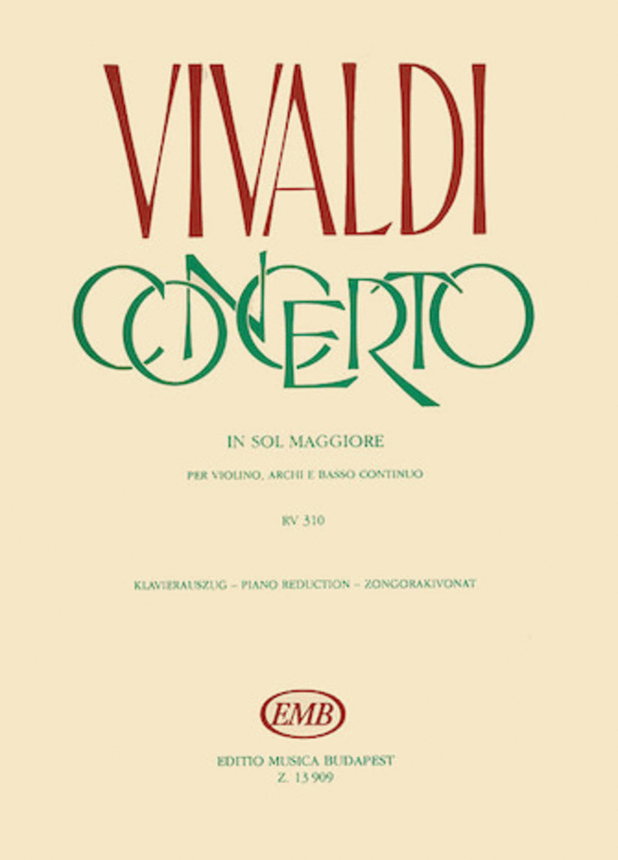 Concerto in G for Violin, Strings, and Cembalo, RV 310