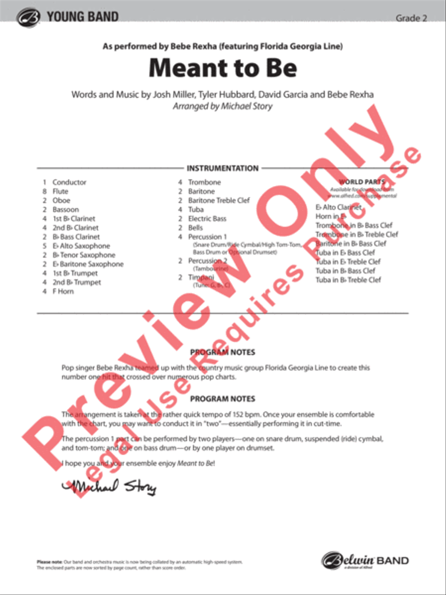 Meant To Be Concert Band scores gallery preview page 2