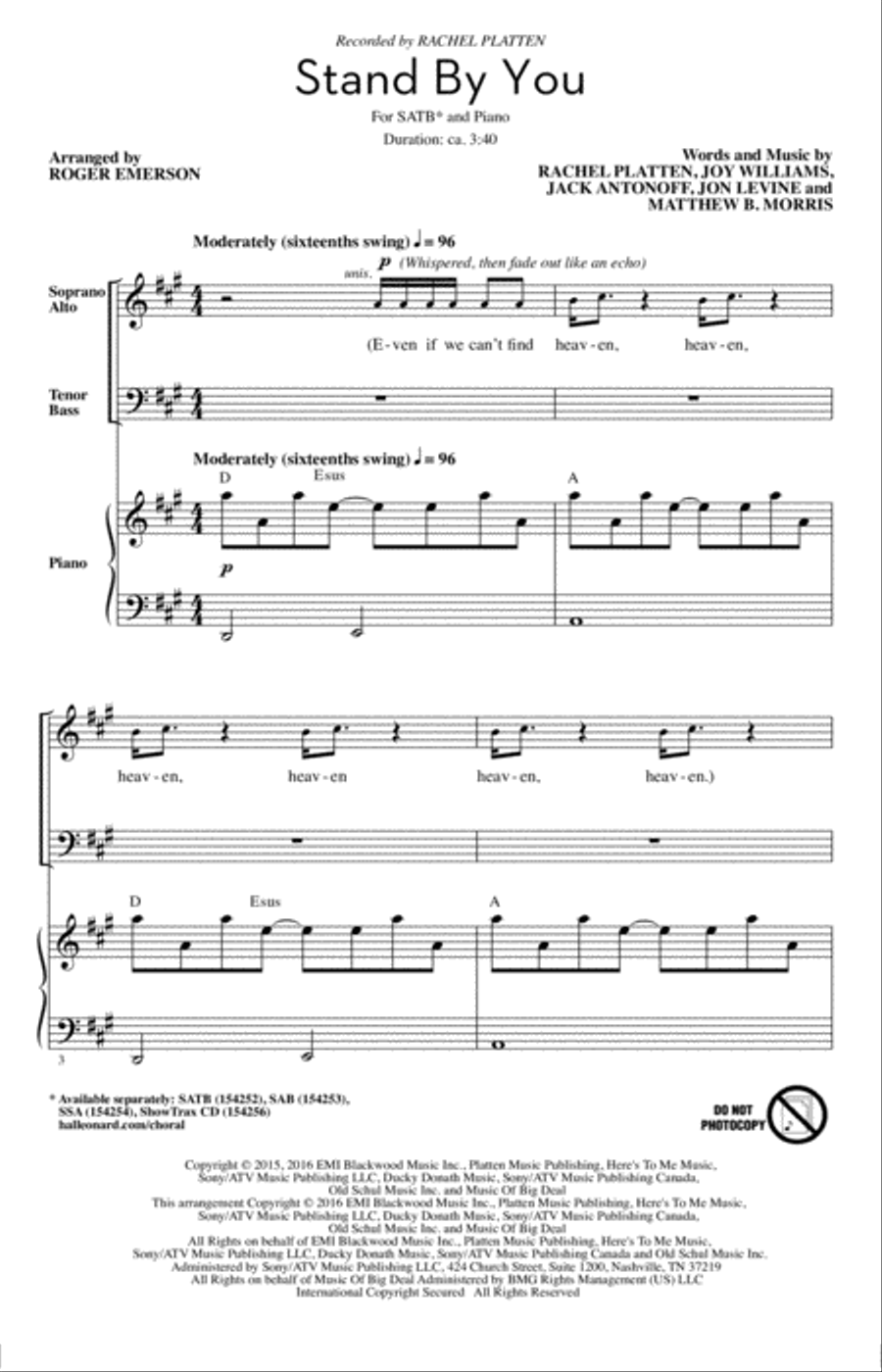 Stand By You Stand By You 4-Part scores gallery preview page 1