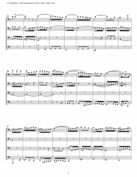 Fugue 11 from Well-Tempered Clavier, Book 1 (Euphonium-Tuba Quartet) image number null