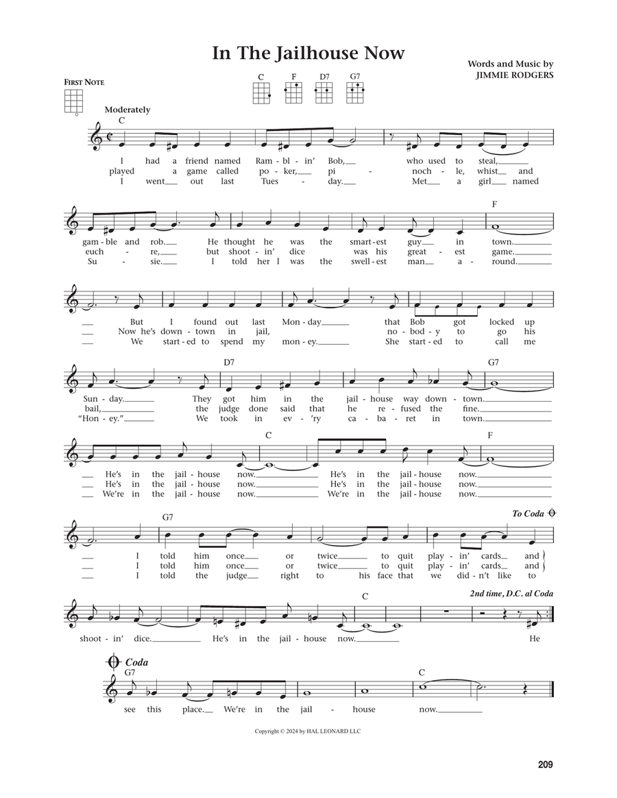 In The Jailhouse Now (from The Daily Ukulele) (arr. Jim Beloff) Ukulele scores gallery preview page 1