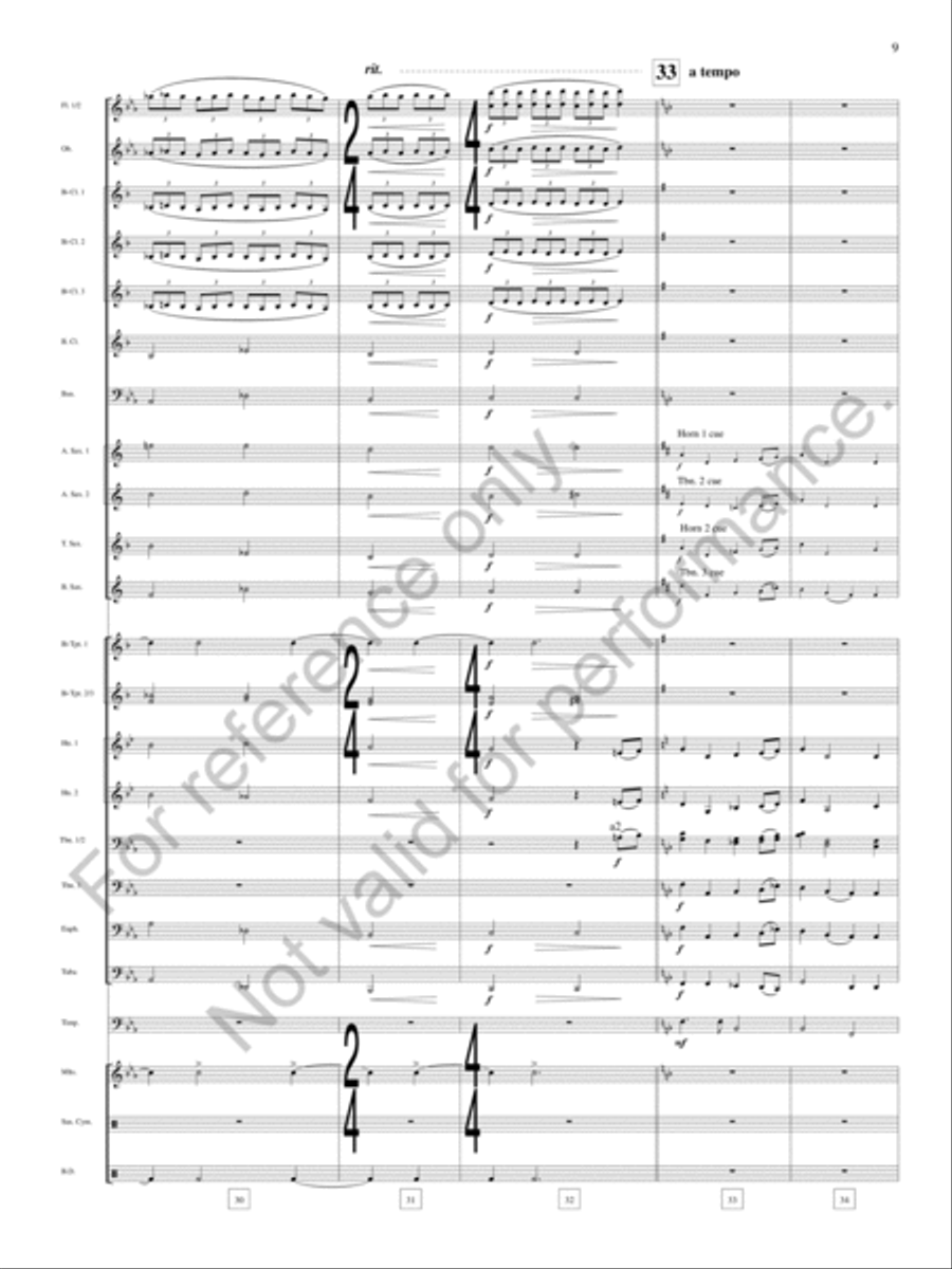 Leaves That Descend To No Drum Concert Band scores gallery preview page 10