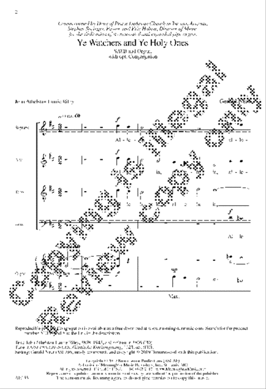 Ye Watchers and Ye Holy Ones 4-Part scores gallery preview page 2