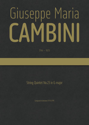 Cambini - String Quintet No.23 in G major
